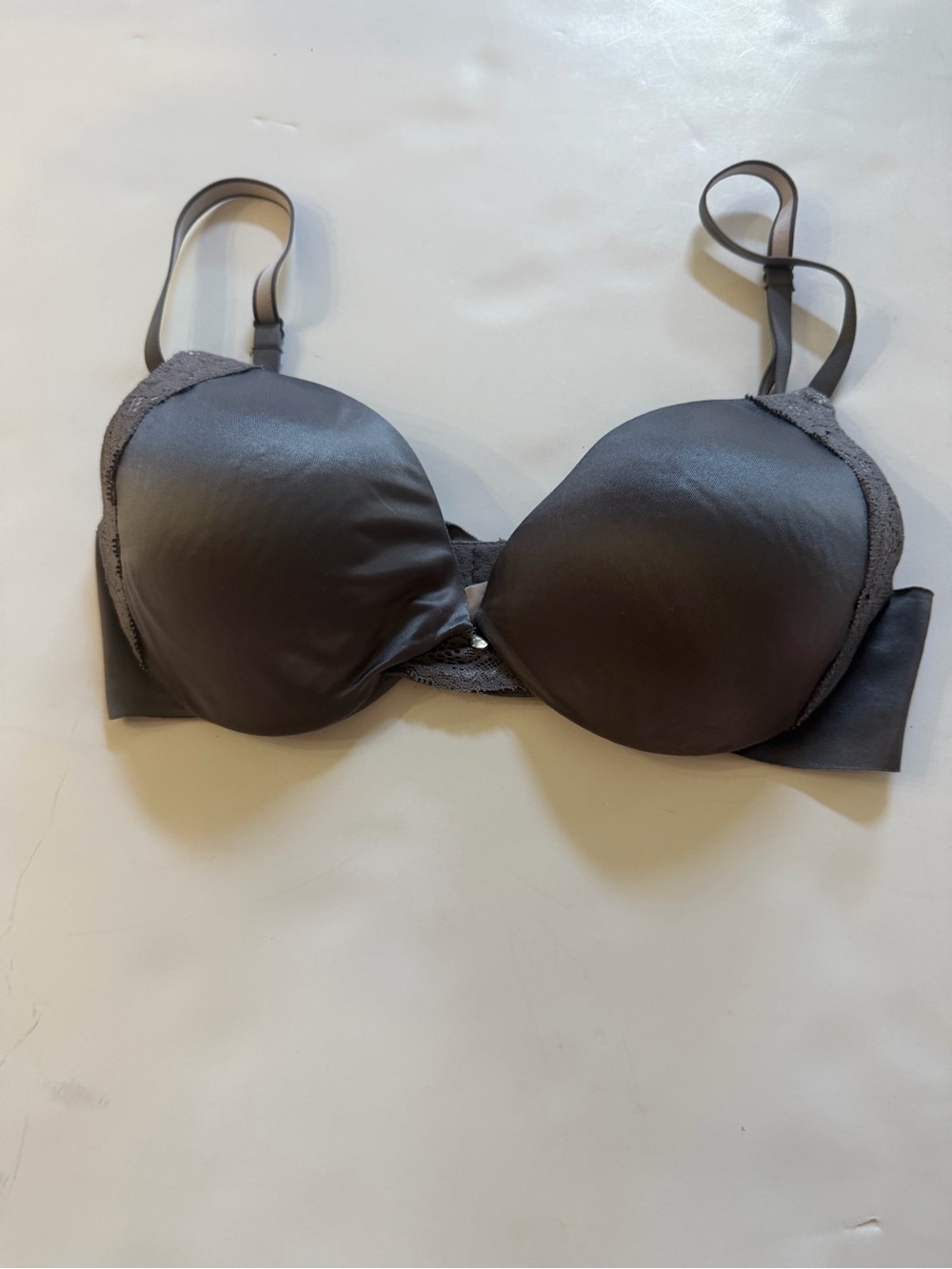 Wishlist Smooth Push-Up Bra Gray Satin 36C Underwire